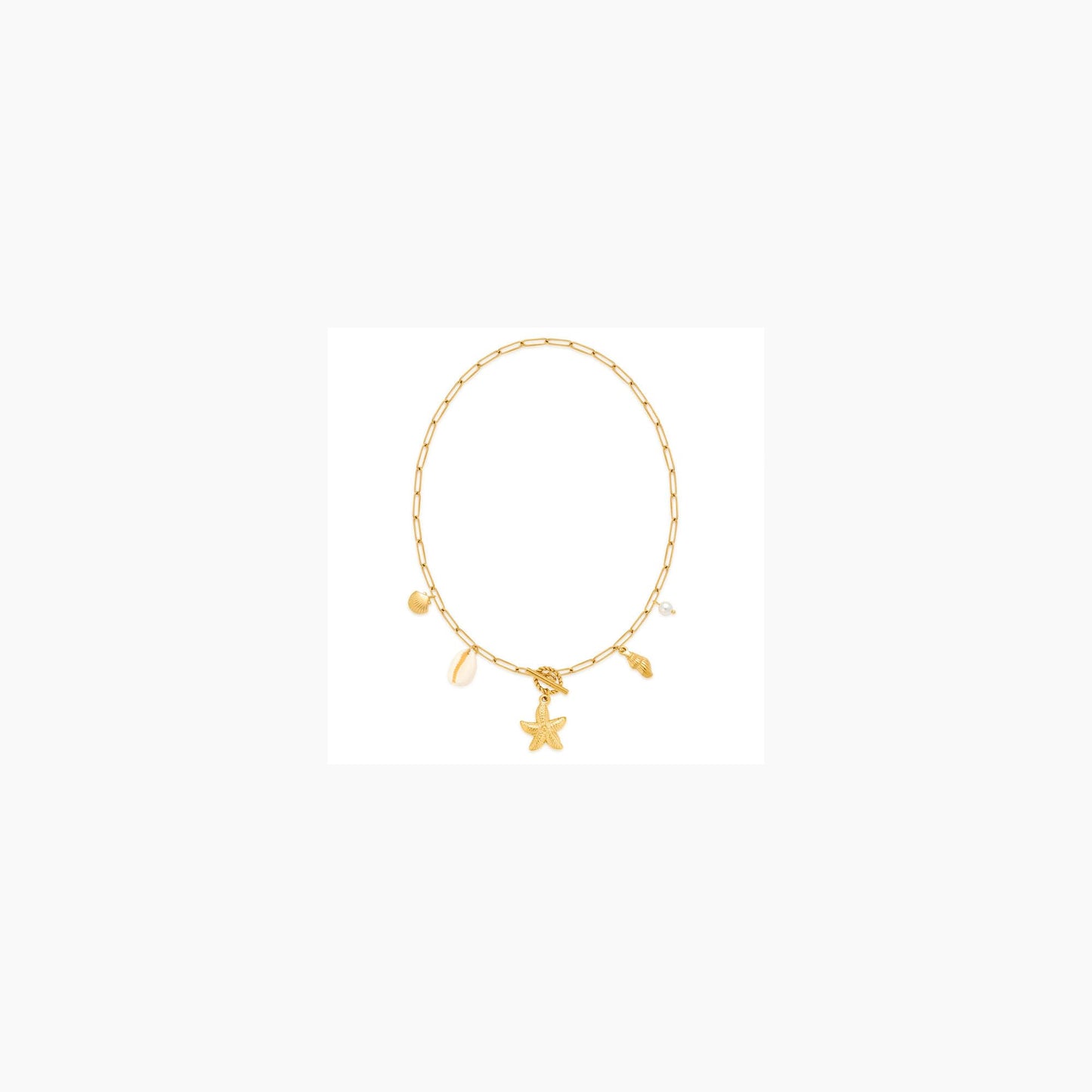 Biuwos Summer Charm Necklace for Women Starfish Seashell Necklace Vacation Beach Jewelry