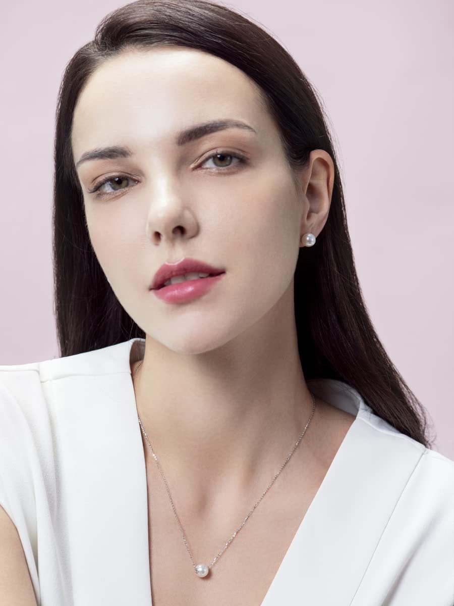 Pearls Necklace Genuine Akoya White Fine Jewellery Round AAAA+ Pearl 18K Pearl Pendant Necklace Gifts for Women Her- Anniversary Birthday Fine Jewelry -Valentine's Day Mothers Day Gifts