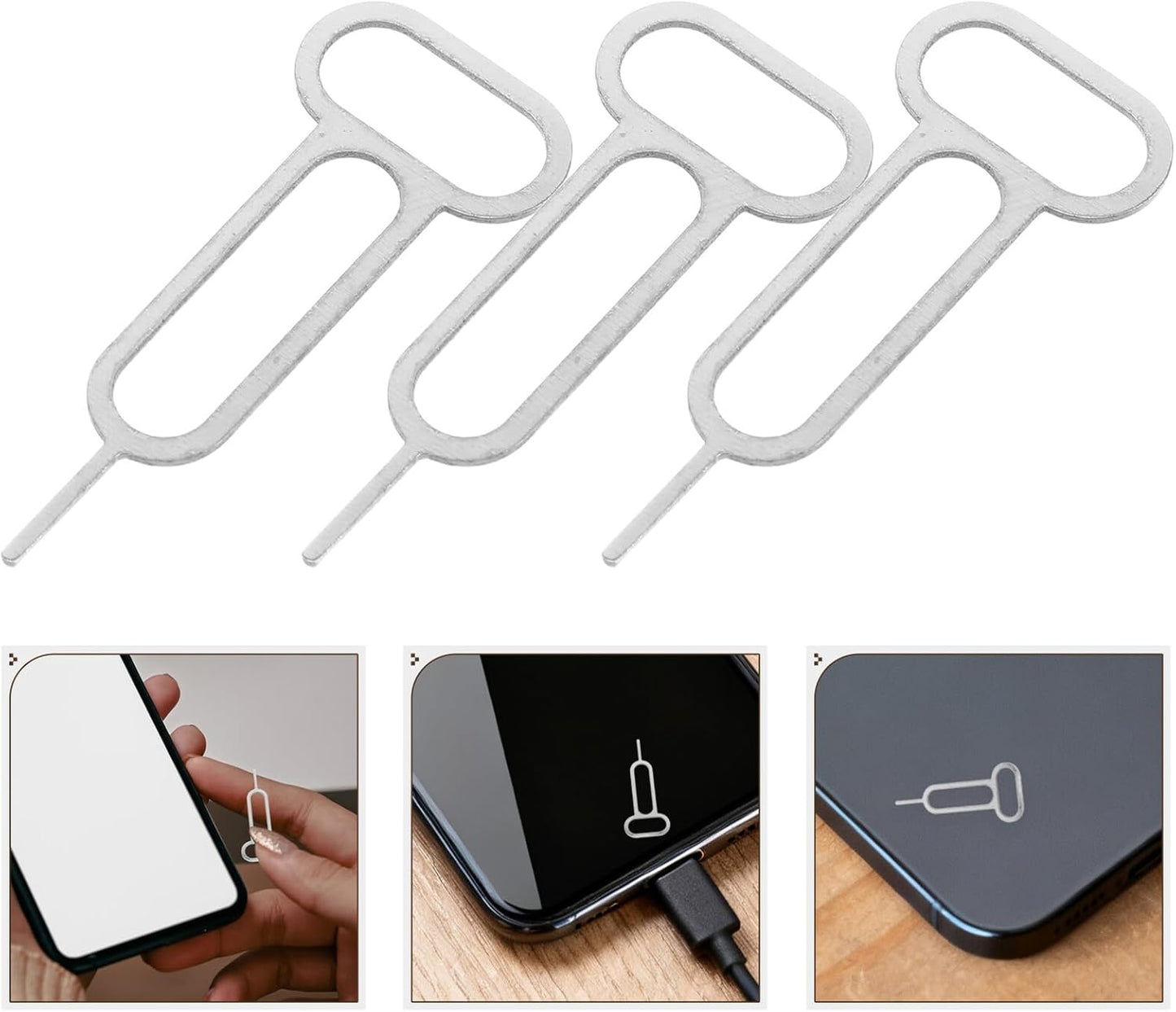 300pcs Set SHOWERORO Universal Sim Card Removal Tool with Keychain Mobile Phone Ejector Pin Kit for Smartphones