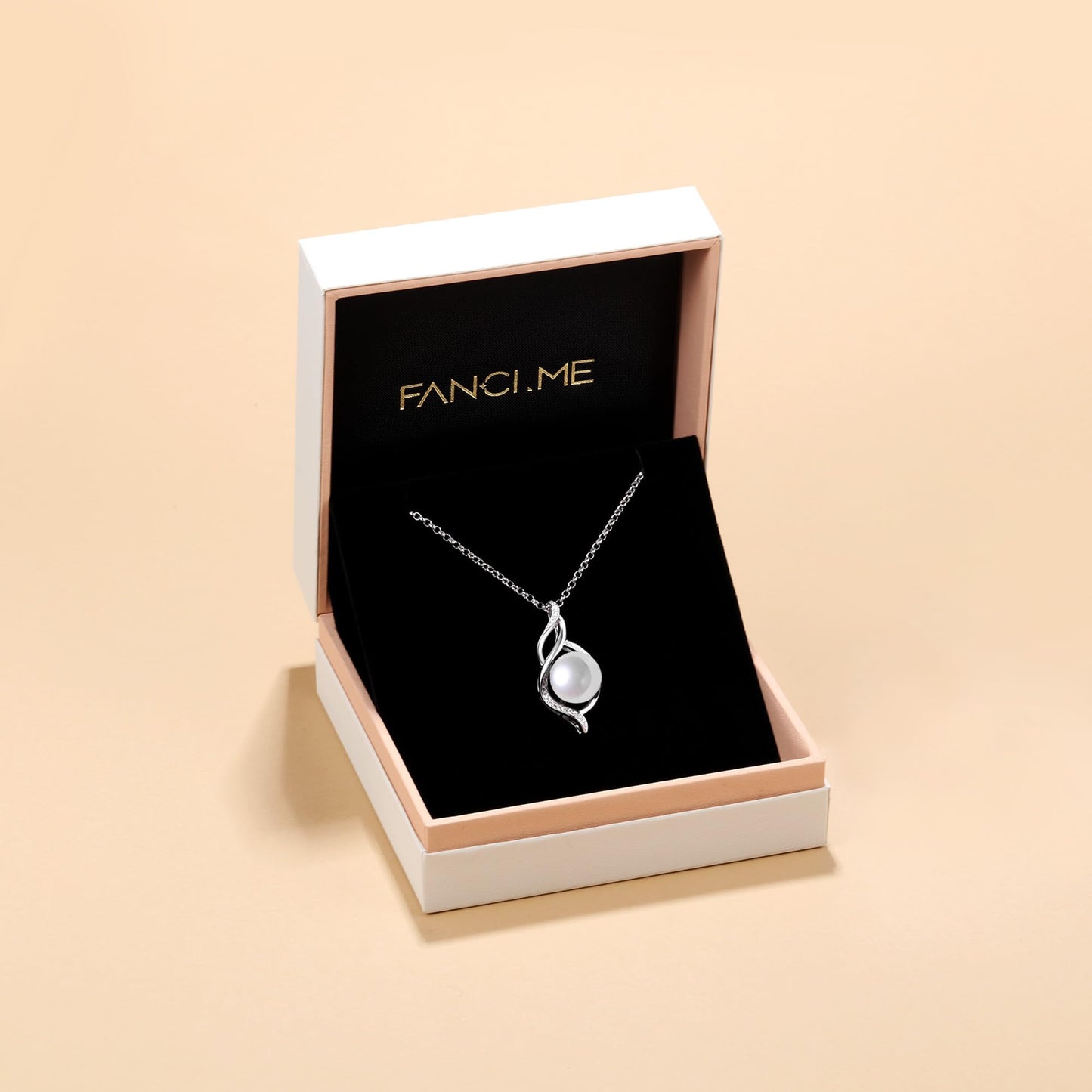 FANCIME Gift for Women Wife Freshwater Cultured Pearl Necklace Sterling Silver Moana Grace 10-12MM Freshwater Cultured Pearl Luxury Jewelry Gift for Women, Mother, Wife, 16"+2" Adjustable
