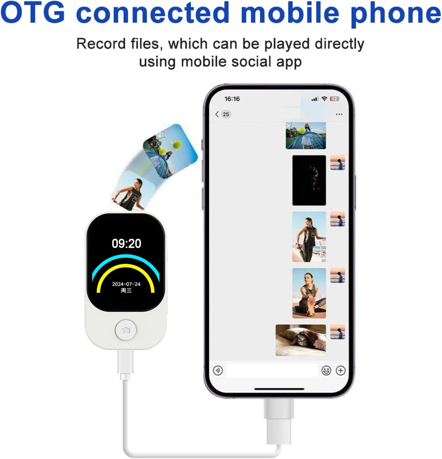 Aoresac MP3 2.01 Inch (16GB) Portable Player with Touchscreen Metal Frame Built in Camera, Full Touch Screen, Hi Fi