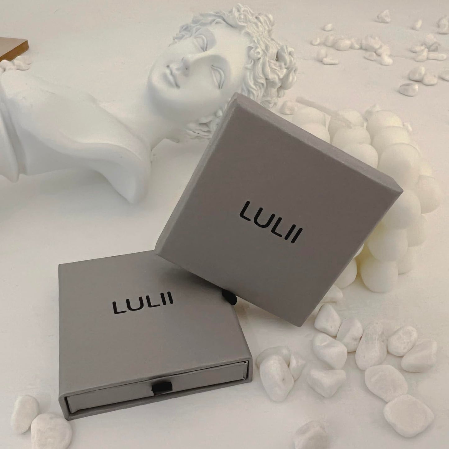 LULII Link Chain Necklace Bracelet Rhinestone Big Circle Hoop Earrings Set Bling Crystal Jewelry Set for Women