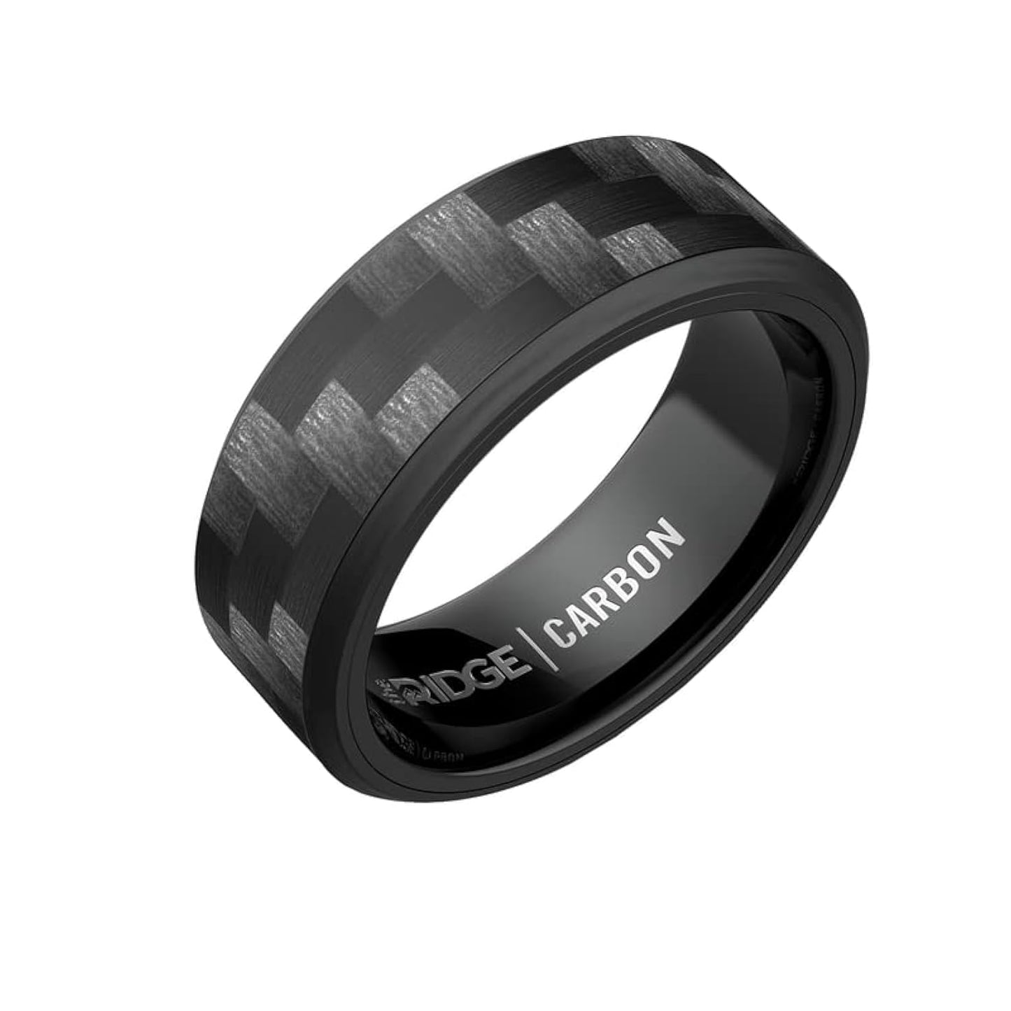 The Ridge Carbon Fiber 3K Beveled Ring Comfort Fit Wedding Band - 9