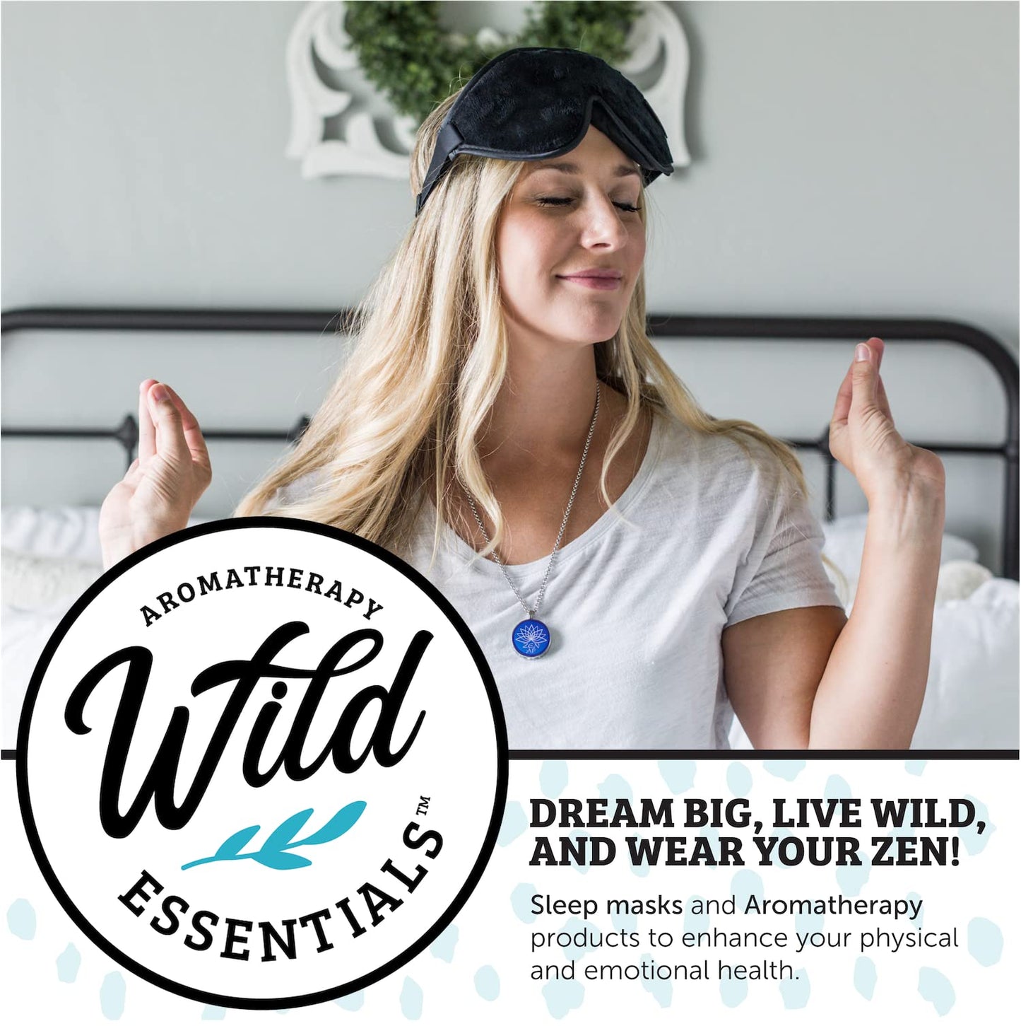Wild Essentials Flamingo Necklace Essential Oil Diffuser Kit with Lavender, Lemongrass, Peppermint, Orange Oils, 12 Refill Pads, Calming Aromatherapy Gift Set, Customizable Color Changing, Perfume
