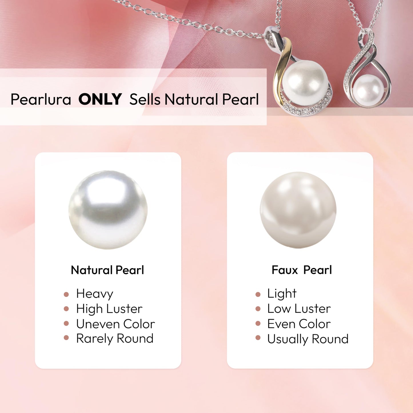 Gifts For Wife Wedding Anniversary - mothers day gifts - AAA+ Real Pearl Necklaces For Women (18k Gold Platting 925 Sterling Silver) mother's day necklace ideas Birthday Freshwater Pearl Necklace