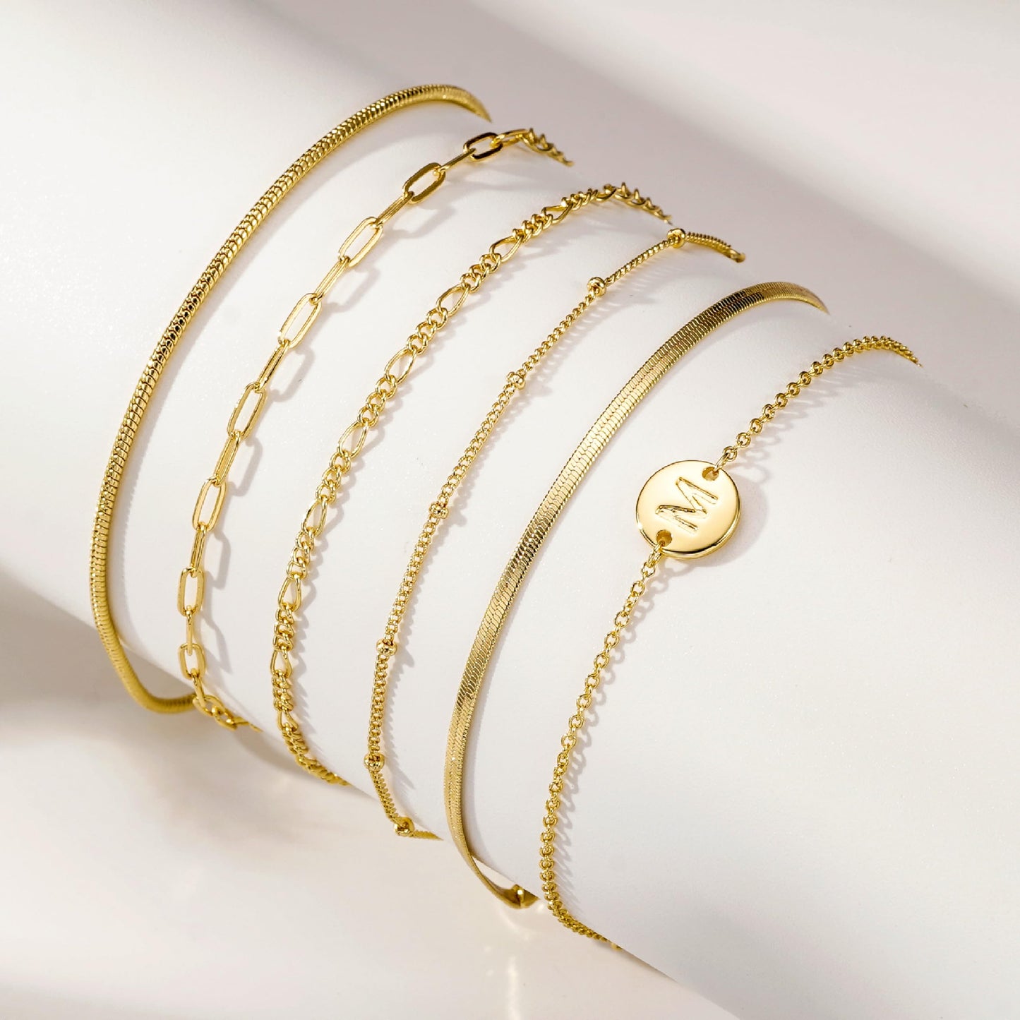 Lydow Bracelets for Women, Stack Jewelry Set Initial L Chain Stackable Letter Teen Accessories Pulseras Para Mujer 6 Inch Bracelet