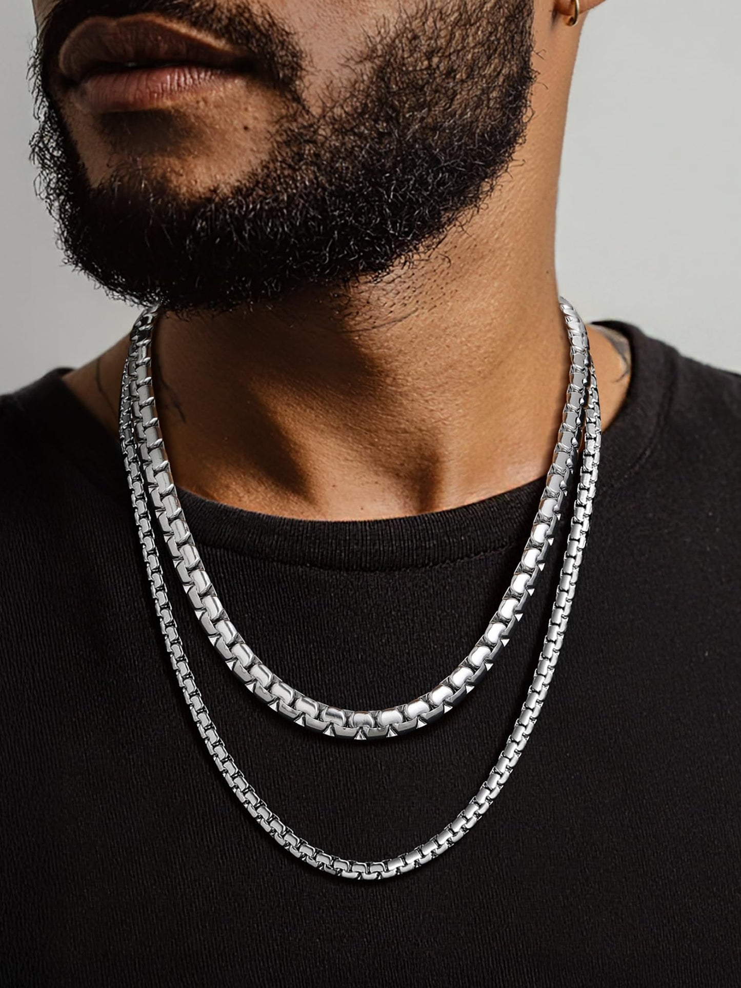 PROSTEEL Stainless Steel Silver Chain for Men 8mm Thick Waterproof & Sweatproof Hip Pop Cool Chain Necklace Mens Jewelry