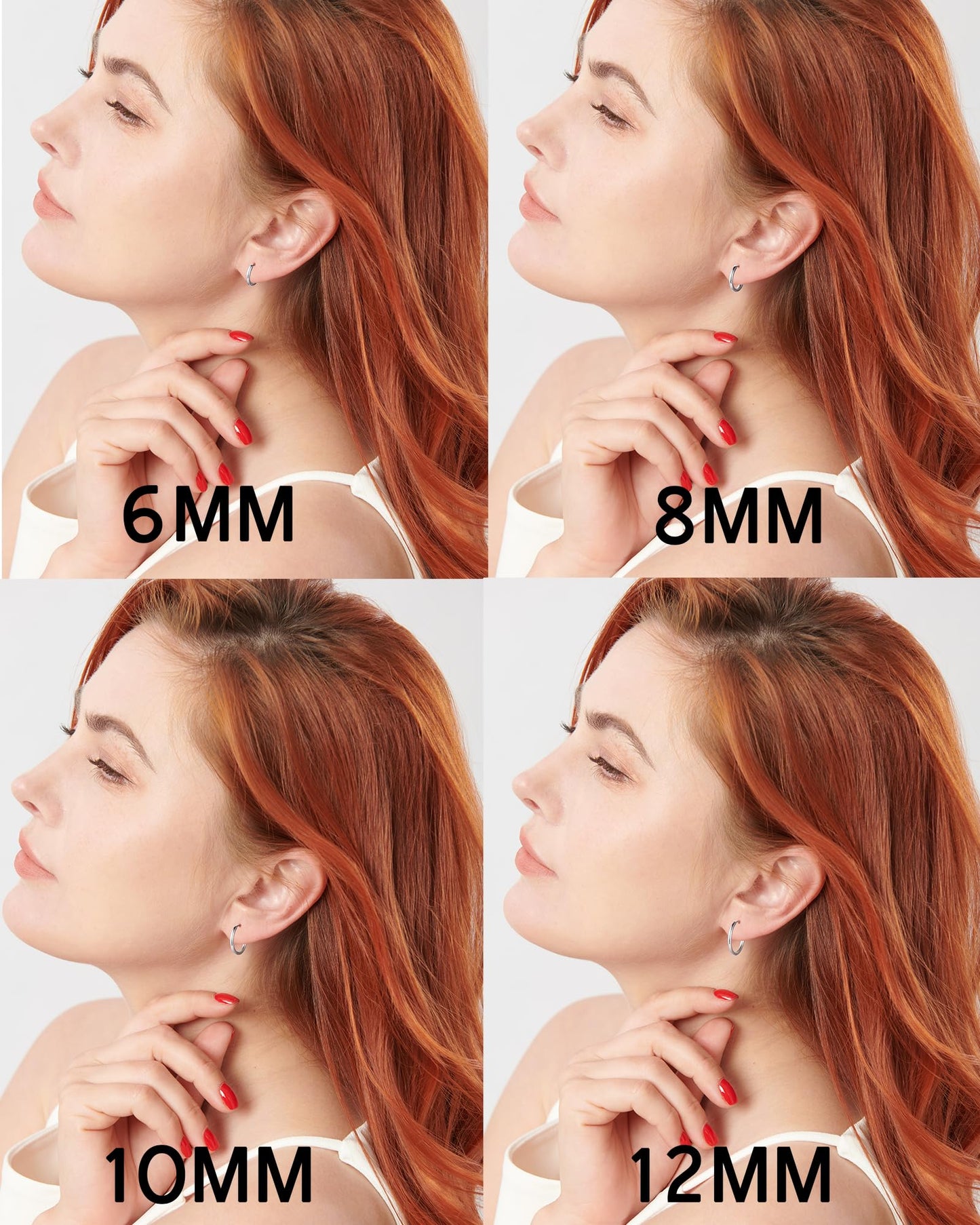 316L Surgical Stainless Steel Huggie Hoop Earrings 10mm Hypoallergenic Earrings Hoop Cartilage Helix Lobes Hinged Sleeper Earrings For Men Women(C05:10mm Rose Gold+Gold+Silver+Black(8pcs))