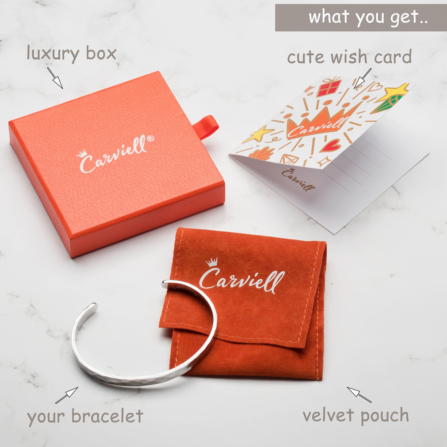 Carviell Stainless Steel Bracelet, Gifts for Girlfriend, for Wife, I Love You Gift for Her, Birthday Present from Husband, Sister Jewelry