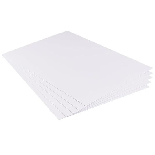 BENECREAT 5 Pcs 1mm PVC Foam Sheet White Plastic Sheet 11.8x15.7 Inch Lightweight Rigid Foam Expanded PVC Sheet for Crafts, DIY Making, Screen Printing and Art Display