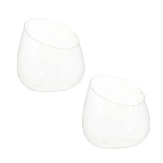 ETHZZLE 2pcs Clear Glass Terrarium Bowls Cut Flower Vases for Succulents and Air Plants Removable Terrarium Bowls for Home Decor for Table and Balcony Display