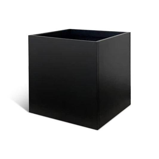 GZGNEEVL Galvanized Steel Planter Box Black Metal Planter 16Inch Square Indoor Outdoor Planters Cube Steel Heavy Duty Powder Coating Modern Commercial Residential for Patio, Yard, Garden