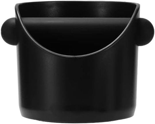 Barista Style Coffee Knock Box - 4.6 In Removable Plastic Knock Rod | Non-Slip Base Espresso Accessory (Black)