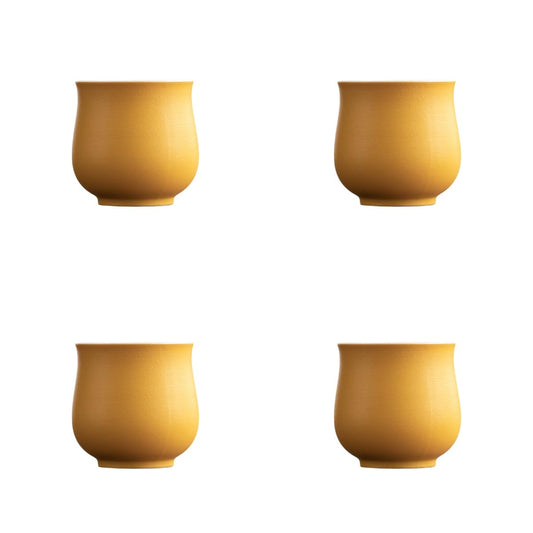 Dicmracy 4-Oz Ceramic Espresso Cups Set - Multi-Color, Handle-Free Design for Home & Cafe | Dishwasher-Safe Stoneware Cups (yellow, 4)