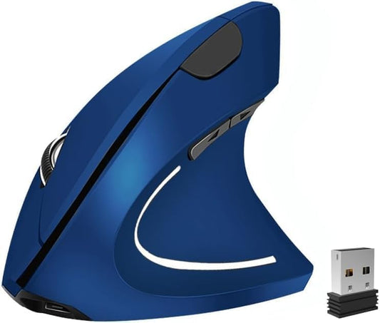 BeWishes 2.4GHz 3 800/1200/1600 Ergonomic Mouse Wireless, Rechargeable Mouse Silent for Carpal Tunnel Right Hand, USB