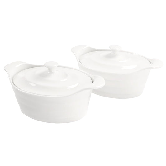 jinsongdafa Casserole Dish 25 oz, French Onion Soup Ceramic Bakeware Set with Lids, Ceramic Mini Cocotte Set, Baking Dish with Lids and Handles, Microwave, Dishwasher, Oven Safe 9.6 Inch