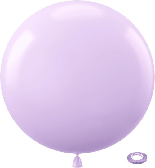 Bezente Pastel Purple Latex Party Balloons - 36 Inch Large Lavender Balloons for Bridal Showers & Weddings