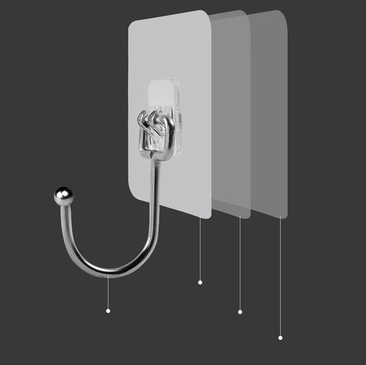 OVOV Heavy Duty Adhesive Hooks - Removable Wall Hooks for Towels, Coats, and Keys | Versatile Utility Hook