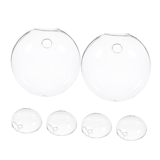 Uonlytech 6pcs Wall Hanging Glass Terrarium Planter Transparent Hydroponic Vase for Indoor Plants Space-Saving Decorative Flower Jars for Home Office Bathroom
