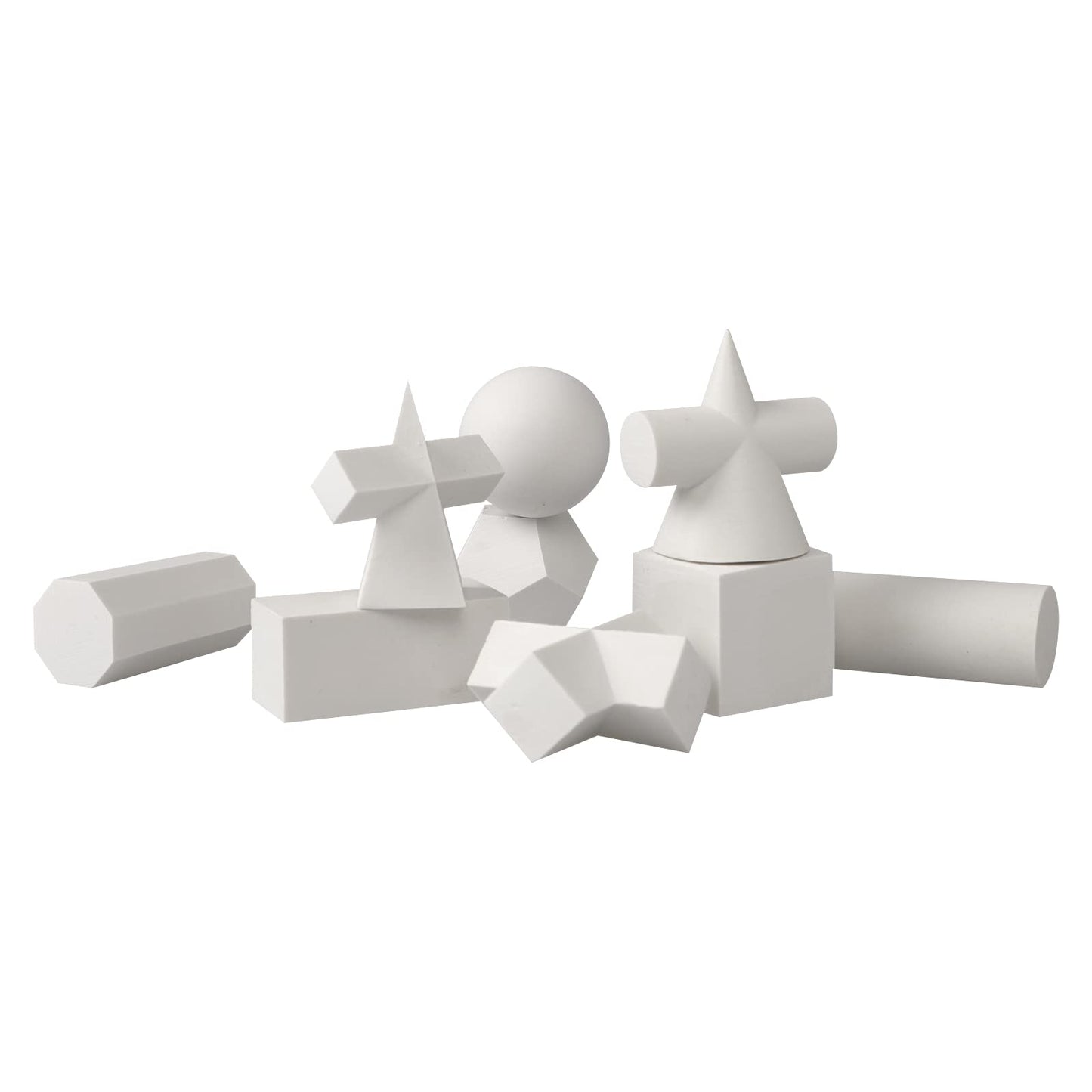 3D Gypsum Geometry Sketch Drawing Model Mini Art Crafts Geometry Mold 10 Pcs Resin Shapes Sketch Basic Form Learning Tools Home Decor Drawing Practice Sculpture Props, 1.2 Inch to 2 Inch