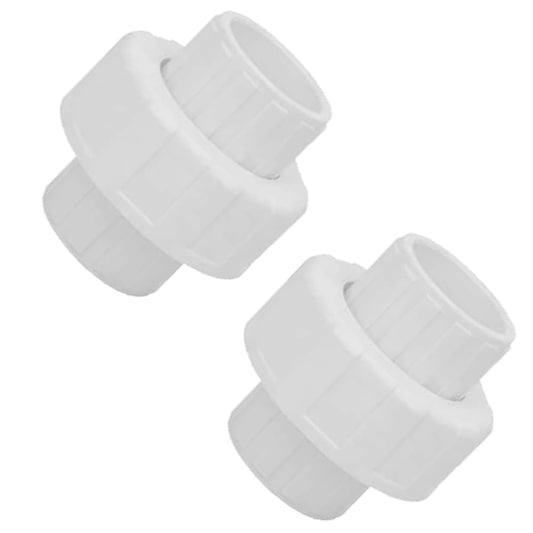 2pcs 2" PVC Union Coupling Pipe Fitting,(Socket x Socket) Schedule 40,Plumbing Fitting with EPDM O-Ring, White,Quick-Connect Slip Union Adapter Couplings for Farm Irrigation, Garden Watering.