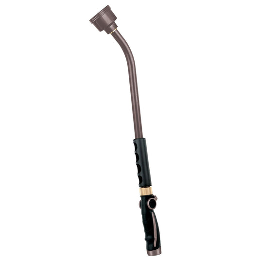 RESTMO Long Watering Wand, 24 Inches Gentle Soft Full Shower Sprayer Wand with Thumb Flow Control, Heavy Duty Metal Hose Wand for Hanging Baskets, Shrubs, Plants, Flowers, Garden and Lawn, Bronze
