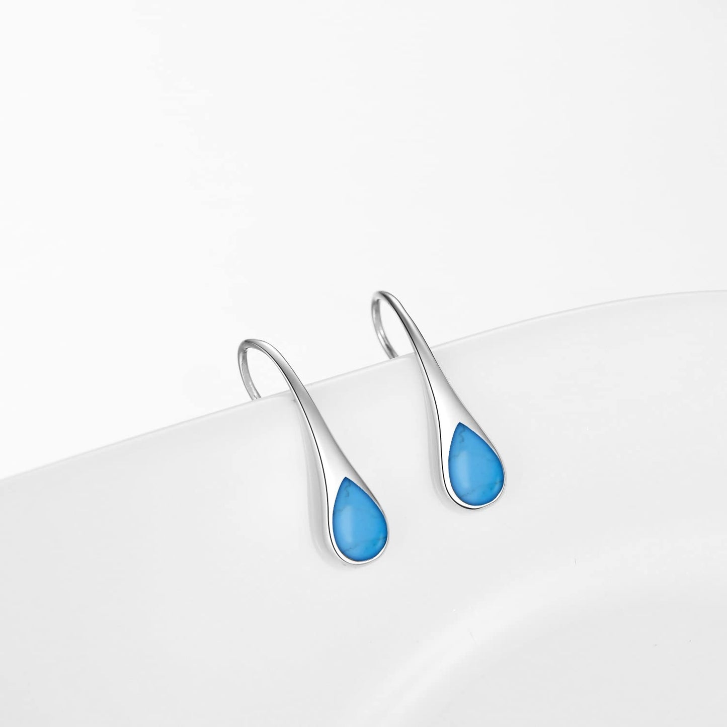 Turquoise Earrings Sterling Silver Teardrop Dangle Drop Earrings for Women Turquoise Birthday Christmas Jewelry Gift for Women