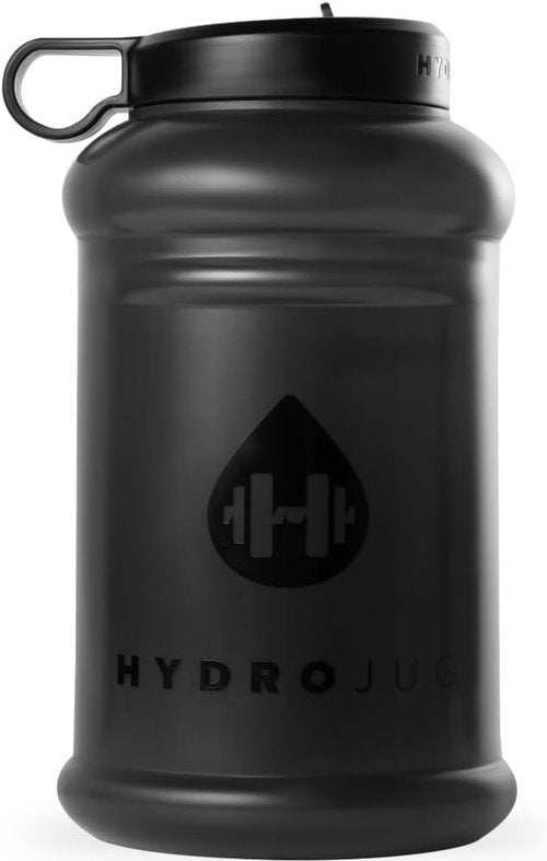 HydroJug Half Gallon Water Bottle - Refillable, Leakproof 73oz Jug With Carry Handle - BPA Free, Black