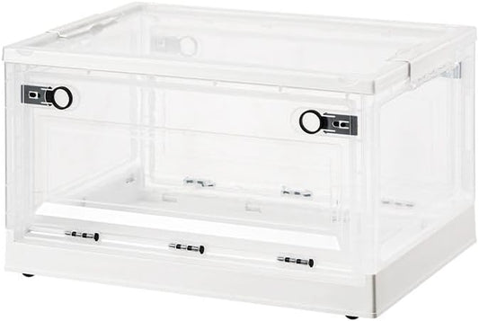 Storage Bins with Lids by [Brand Name] - 50 QT Stackable Plastic Containers with Wheels | Collapsible Organizer for Home, Office, and Dorm