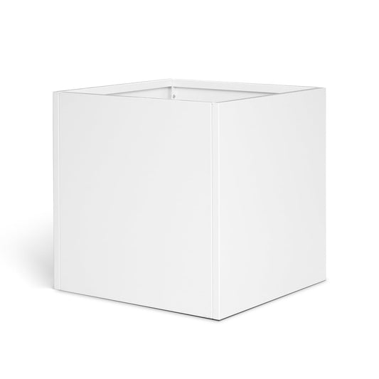 GZGNEEVL White Steel Planter Square Outdoor Planters Galvanized Steel Planter Box 26 Inch Indoor Metal Large Planters Cube Heavy Duty Planter Modern Commercial Residential for Trees Patio Yard Garden