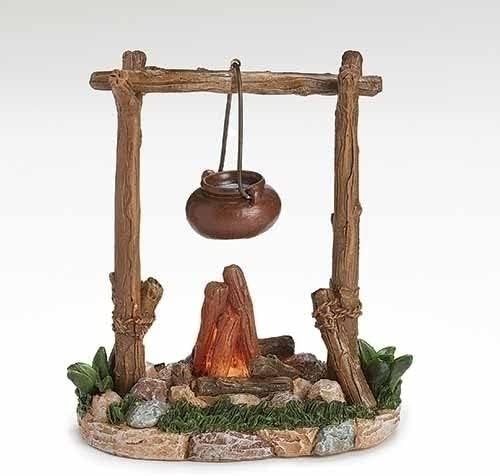 Fontanini by Roman Inc. Lighted Campfire Nativity Figure - Hand Sculpted & Painted, 7.5" Collection