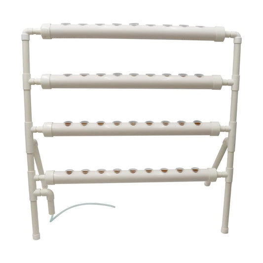 EQCOTWEA Wall-Mounted Hydroponic Grow Kit 36 Plant Sites Hydroponics Planting System 4 Food-Grade PVC Pipes Hydroponic Gardening Indoor System with 110V Well Pump,Planting Sponge,Hose