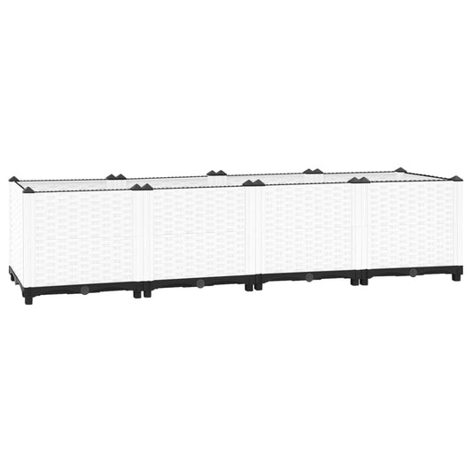 GOLINPEILO Raised Garden Bed, PP Planter Box, Garden Boxes Outdoor Raised for Vegetables, Fruits, Flowers and Herbs, White 63"x15.7"x15" Polypropylene