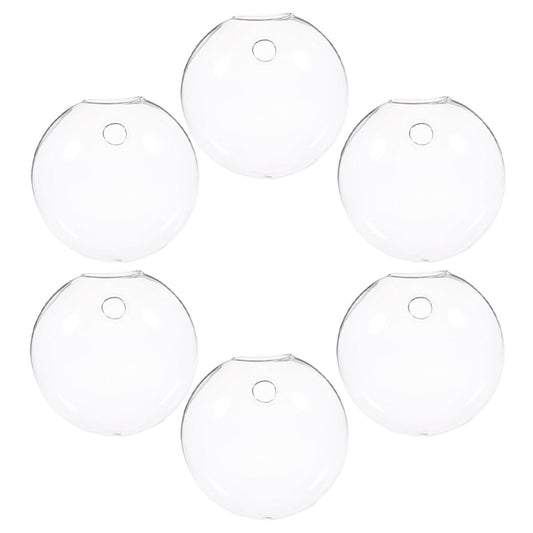 BESTonZON 6pcs Wall Mounted Glass Hanging Vases for Indoor Plants Hydroponic Terrarium Bottles Small Glass Containers for Balcony Home Décor