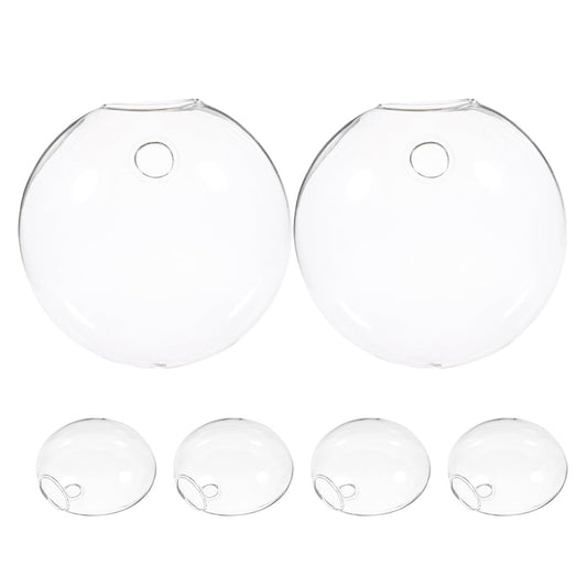 Luxshiny 6pcs Wall Hanging Glass Planter Vases for Hydroponic Plants, Flat Glass Terrariums for Home Décor and Indoor Gardening
