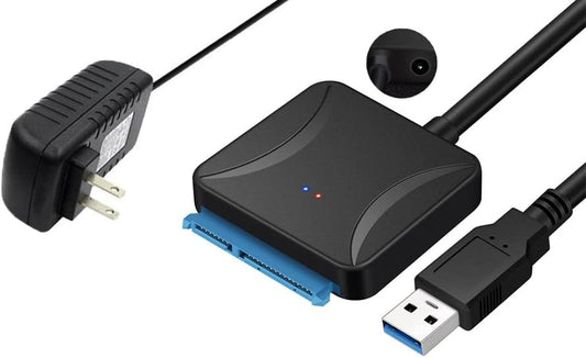 ZWWLRE 3.0 2.5/3.5 Inch 12V 2A (01) SATA to USB Adapter for Hard Drive, USB to SATA Hard Drive Adapter with Power