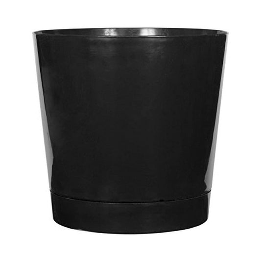Novelty Root & Vessel Majestic Full Depth Round Cylinder Pot, Glossy Black, 14-Inch (10148)