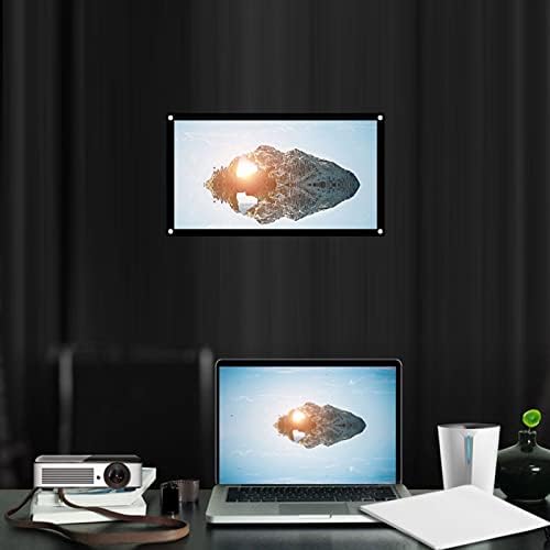 Ymiko 40 Inch Projection Screen, Foldable and Portable Anti Crease Movies Screens for Home Theater Outdoor Indoor