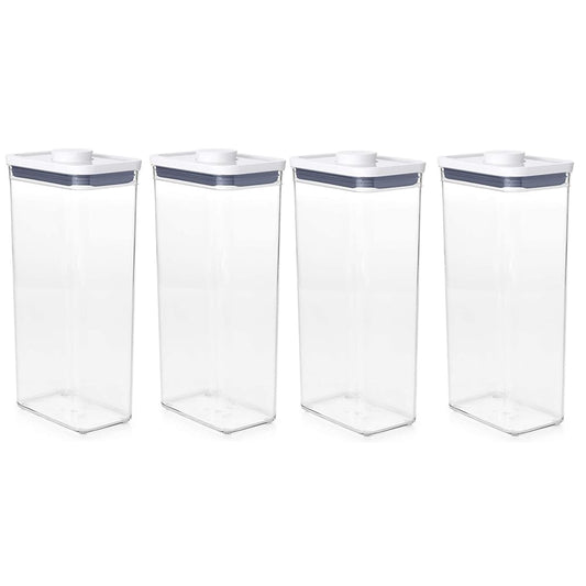 OXO Good Grips POP Container - Airtight Food Storage - 3.7 Qt Rectangle (Set of 4) for Cereal and More