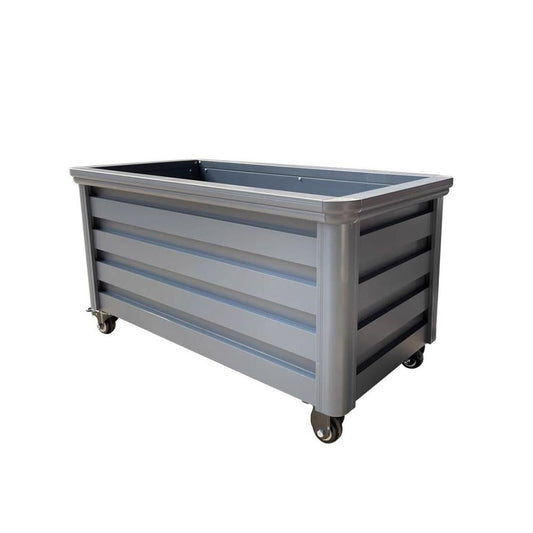 Rectangle Planting Box with Wheel, Vertical Elevated Planter Flower Pot Freestanding Raised Garden Beds, Indoor and Outdoor Container Boxes, Security and Durable (Color : Gray, Size : 90x40x50cm)