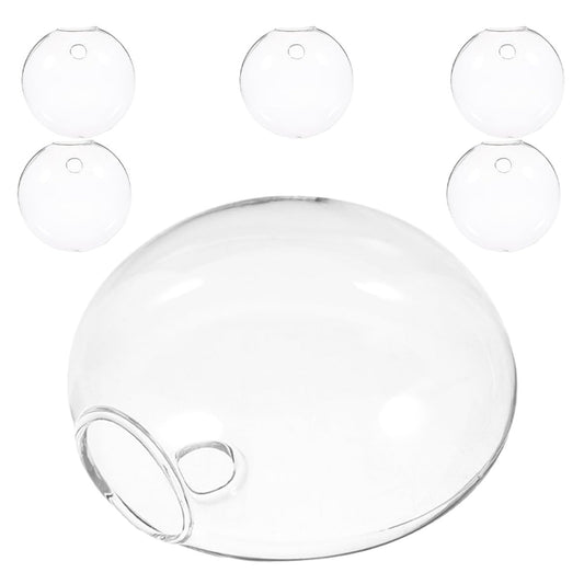 ULTECHNOVO 6pcs Wall Mounted Glass Flower Vases Hydroponic Planter Flat Glass Terrarium Pots for Home Décor and Indoor Plants