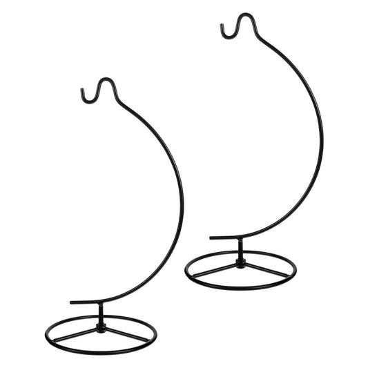 TOVINANNA 2pcs Iron Hook Rack Hanging Ornament Display Stand for Glass Ball Holder and Air Plant Terrarium, Moon-shaped Hanging Hook for Home Décor and Craft Display