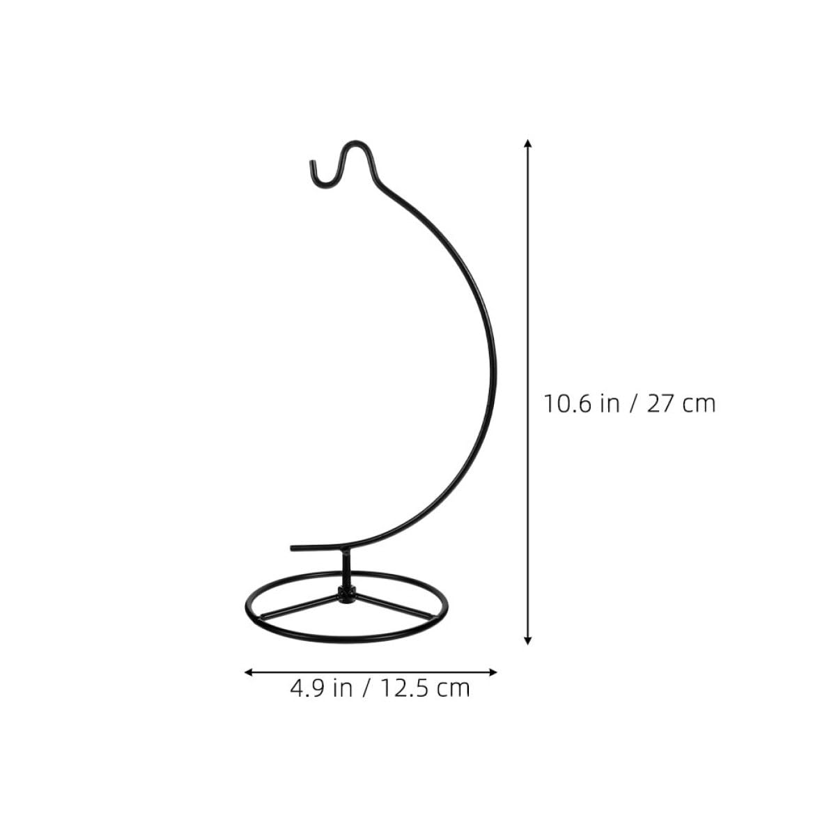 Veemoon 2pcs Moon-shaped Hanging Hook Stand for Glass Globe Air Plant Terrariums, Black Iron Ornament Display Rack for Home Décor and Wedding Decoration