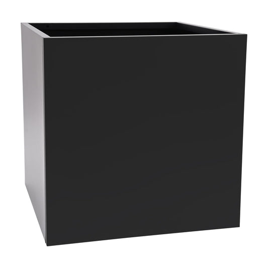 Kreiaoer Steel Planter Box Metal Square Indoor Outdoor Planters Heavy Duty Cube Flower Pot for Vegetables, Herbs, Flowers, Patio, Deck, Yard, Garden (Black, 26" L x 26" W x 26" H)