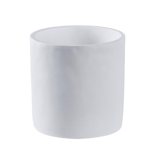 SANDYBAYTAS 11 Inch Pot for Plants, Large Cement Planter with Drainage Hole, Mid-Century Modern Concrete Flower Pots for Home Decor, Office & Outdoor (White)