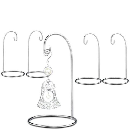 BANBERRY DESIGNS Ornament Display Stands - Silver Christmas Holders - Chrome Finished Metal Stands - Air Plant and Terrarium Stands - Set of 5 Holders - 7" H
