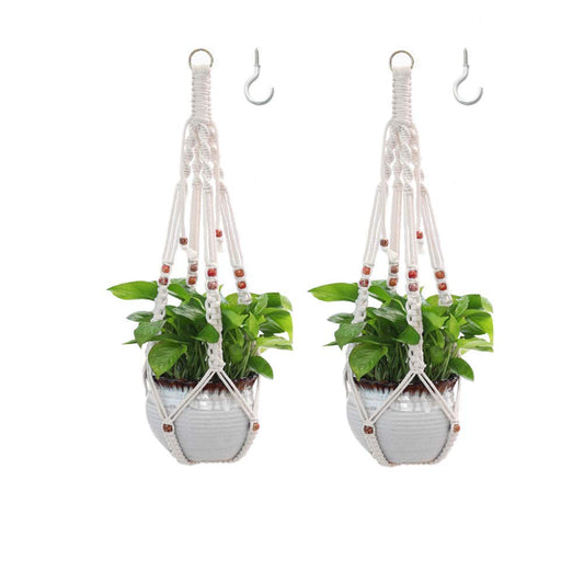 Belit 2 Pack Macrame Plant Hangers Indoor Hanging Planter Basket Decorative Flower Pot Holder Rope for Indoor Outdoor Home Decor