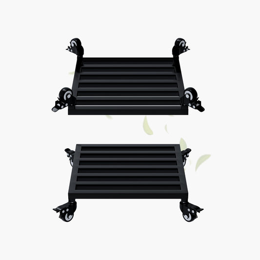 Zhongma 2 Pack 14" x14"x 3.5"H Square Plant Caddy with Wheels, Fully Assembled, Heavy Duty Construction, 300 Lbs Capacity, Load-Bearing Wheels with Brakes, No Installation Required
