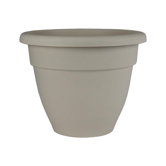The HC Companies Caribbean Planter Pot - Outdoor & Indoor Plant Pot with Drainage Hole & Plug - Rolled Rim Plastic Pots for Plants & Flowers - Decorative Plant Pot (14" Cottage Stone, Pack of 1)