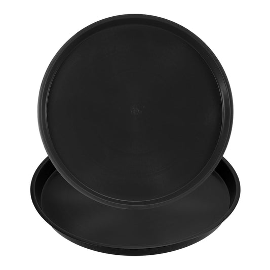 PATIKIL Plant Saucer Tray, 2 Pack 17 Inch Round Plant Saucer Plastic Plant Pot Drip Trays for Indoors Outdoors, Black